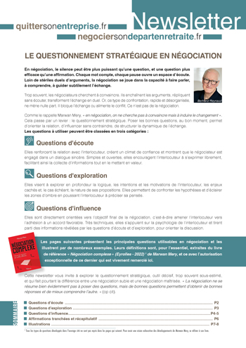 Le silence, plus puissant que les questions. La question, plus efficace que les affirmations… Les secrets du négociateur, Marwan Mery.
